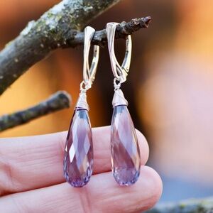 New Handmade Color Change Alexandrite Sterling Silver Earrings